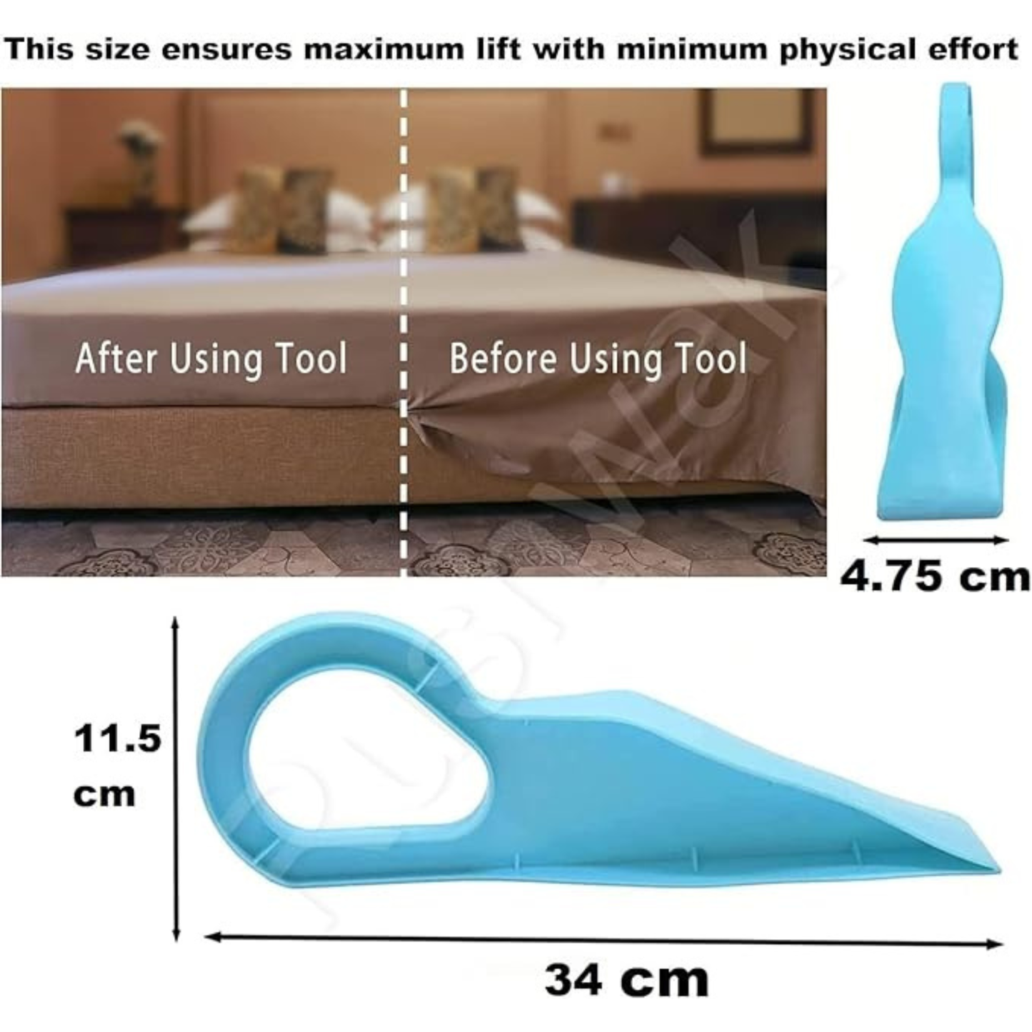 Mattress Lifter and Bedsheet Tucker Tool – Plastic Mattress Wedge Elevator for Easy Bed Making, Sheet Tucking, Mattress Lifting & Bedding Installation