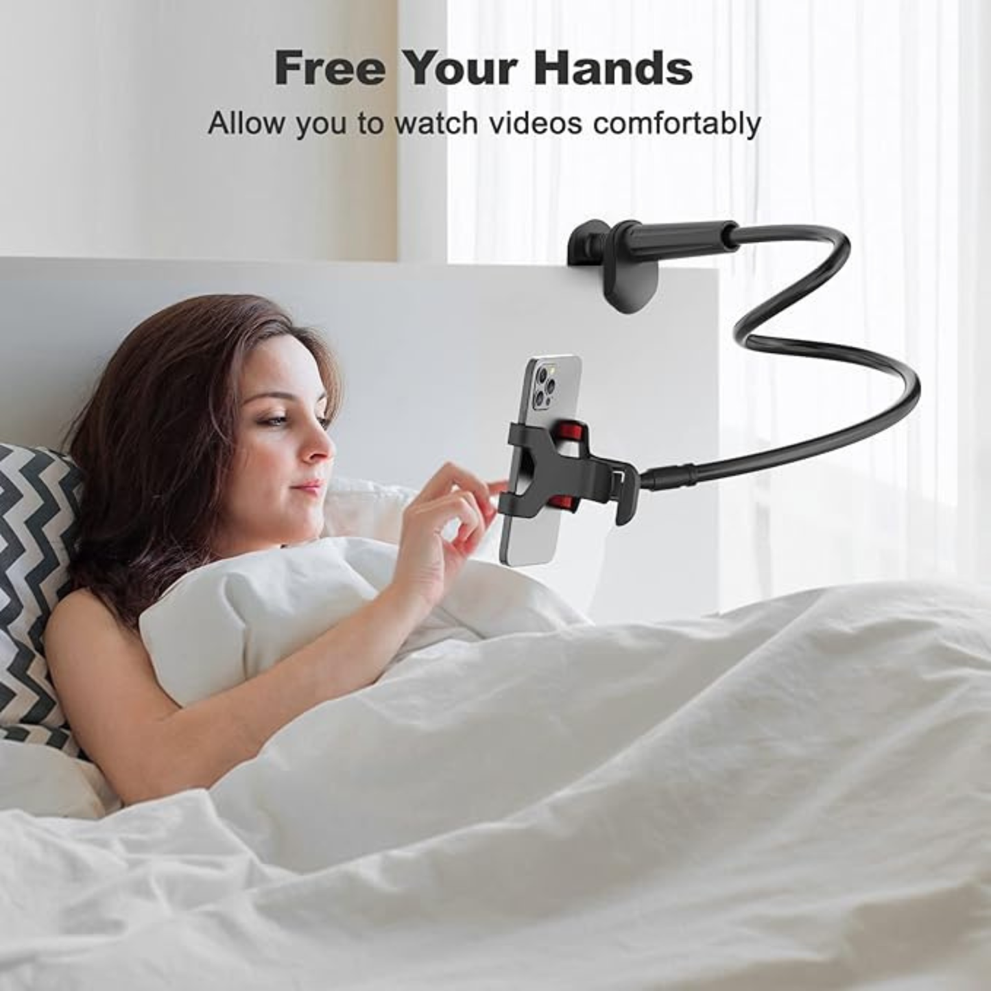 Flexible Phone Holder – Lazy Desktop & Bedside Clamp Stand Adjustable Mobile Mount
