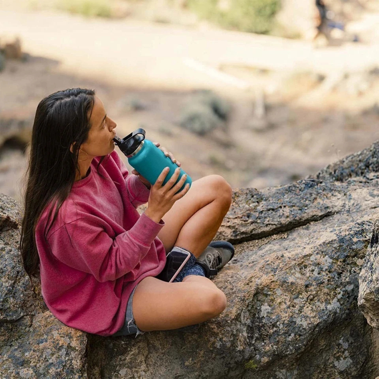 Hydro Flask Sport Water Bottle Stainless Steel Wide Mouth with Straw Lid – 32oz / 946ML Insulated Travel Bottle