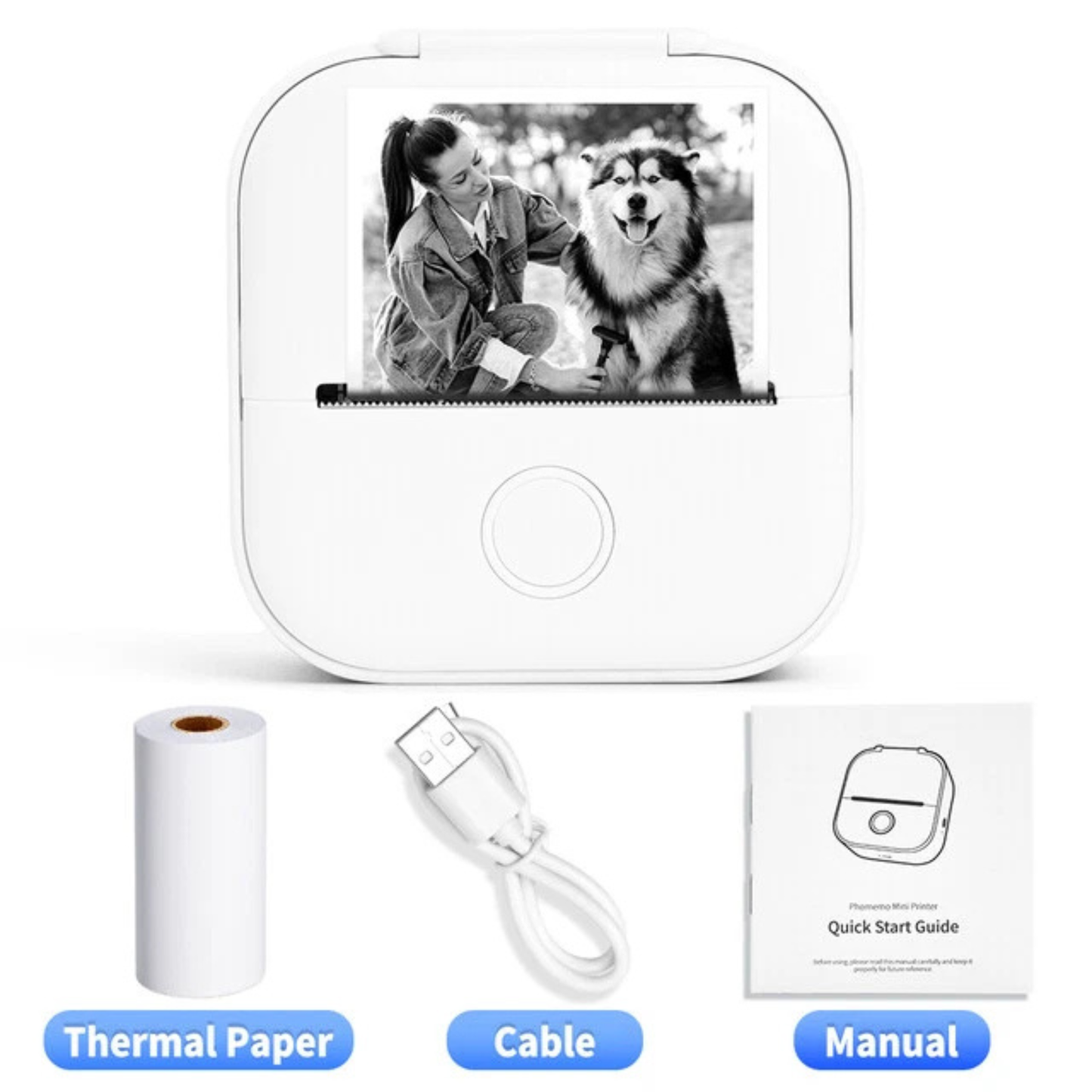 Mini Pocket Bluetooth Thermal Printer – Wireless Inkless Photo & Sticker Printer for Smartphones