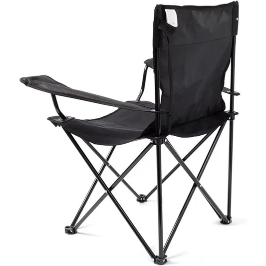 Black Outdoor Folding Camp Chair – Lightweight Portable Camping Chair with Carry Case for Backyard, Picnics & Travel
