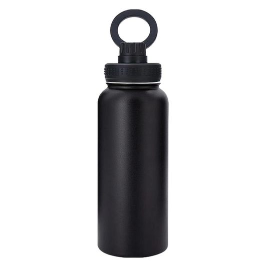 Travel-Friendly Magnetic Phone Holder Bottle – 1000ML Insulated Stainless Steel Water Bottle with Built-in Magnetic Phone Stand