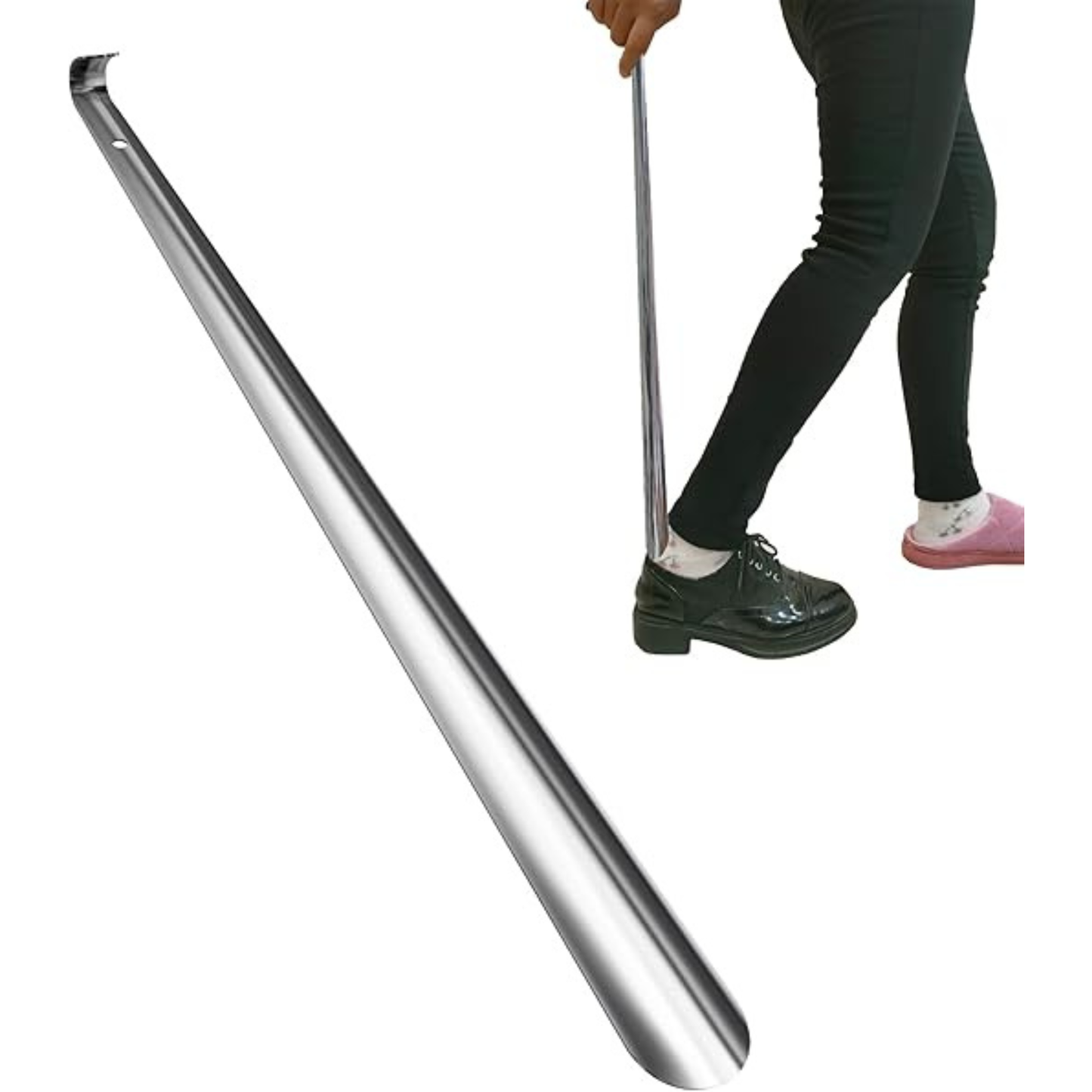 Long Handle Shoe Horn – 23 Inch Heavy Duty Stainless Steel Shoehorn for Seniors, Men, Women & Kids