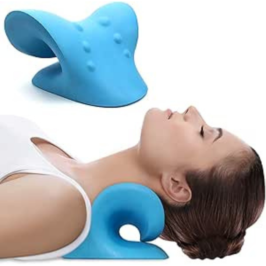 Neck and Shoulder Relaxer – Cervical Traction Device for Neck Pain Relief, Chiropractic Neck Stretcher Pillow for Cervical Spine Alignment, TMJ & Occipital Support