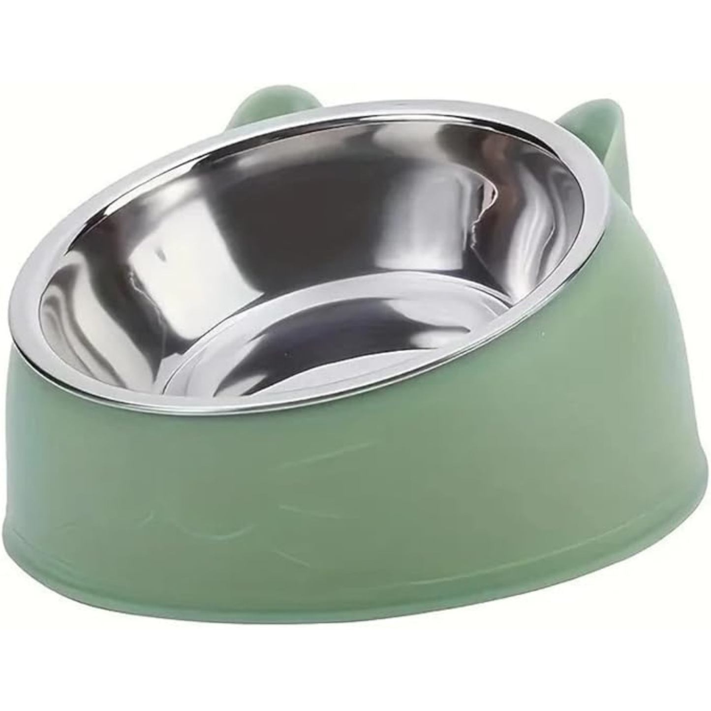 Raised Stainless Steel Pet Food and Water Bowl with Tilted Design & Non-Slip Base for Dogs and Cats
