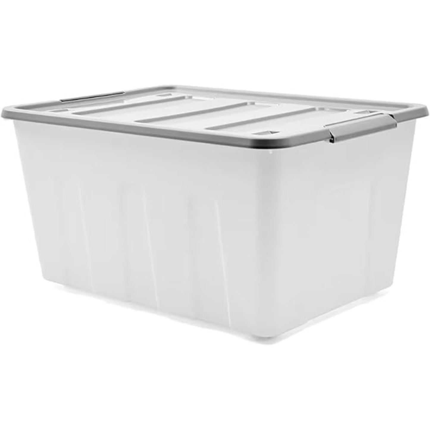 Large Storage Box Heavy Duty Plastic Tub with Lid – Stackable Organiser Container for Home & Garage Storage