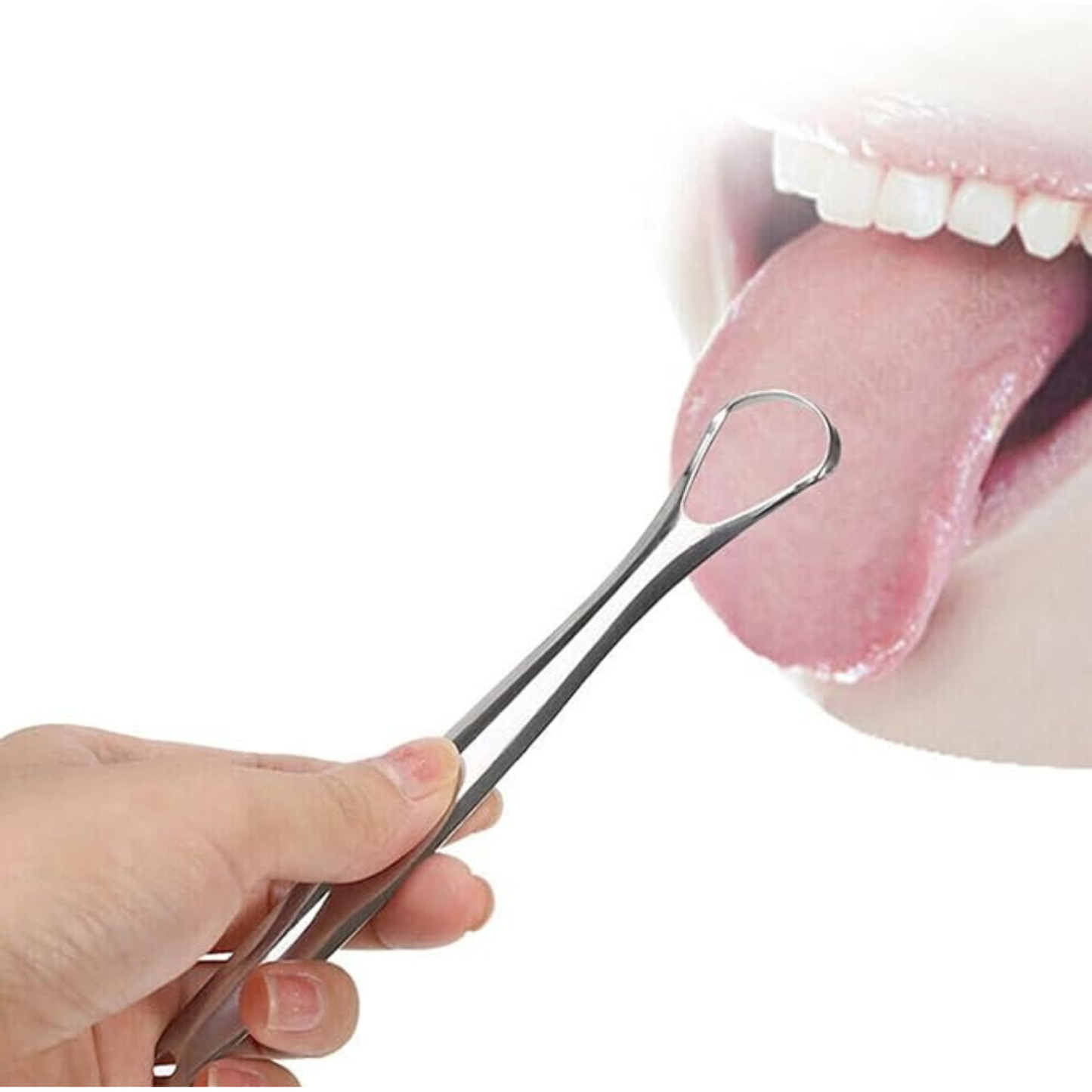 Stainless Steel Tongue Scraper – Reusable Oral Hygiene Cleaner for Adults, Professional Tongue Cleaning Tool