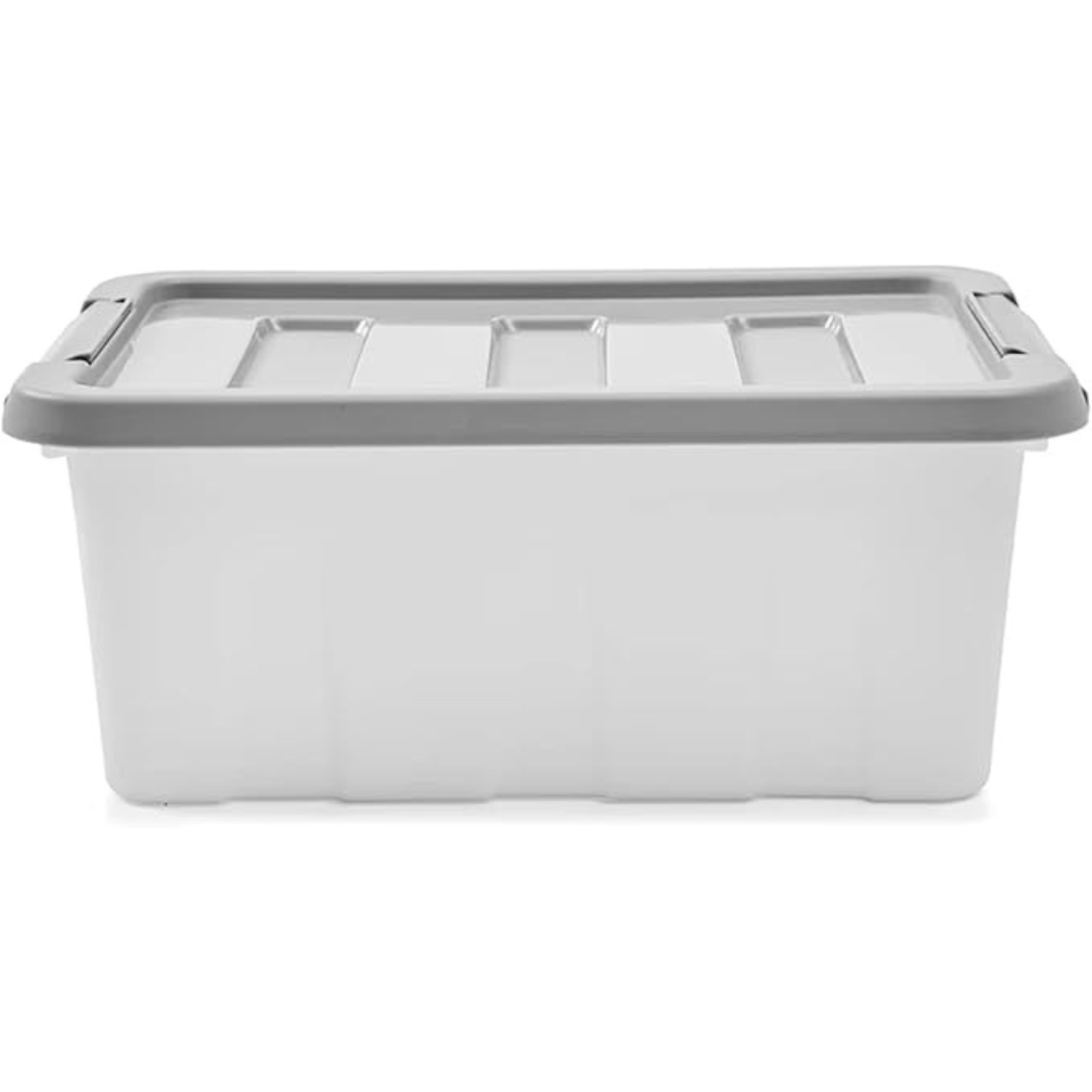 Large Storage Box Heavy Duty Plastic Tub with Lid – Stackable Organiser Container for Home & Garage Storage