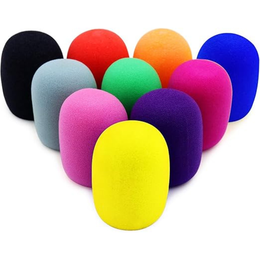 10 Pack Microphone Foam Covers – Washable Black Microphone Wind Covers for Handheld Mics, KTV, Stage Performances & Recording