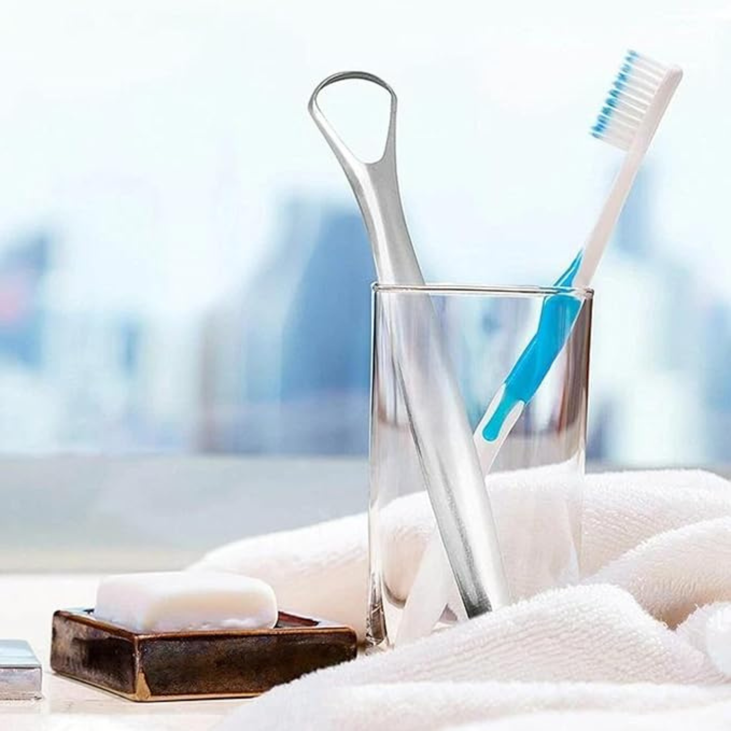 Stainless Steel Tongue Scraper – Reusable Oral Hygiene Cleaner for Adults, Professional Tongue Cleaning Tool
