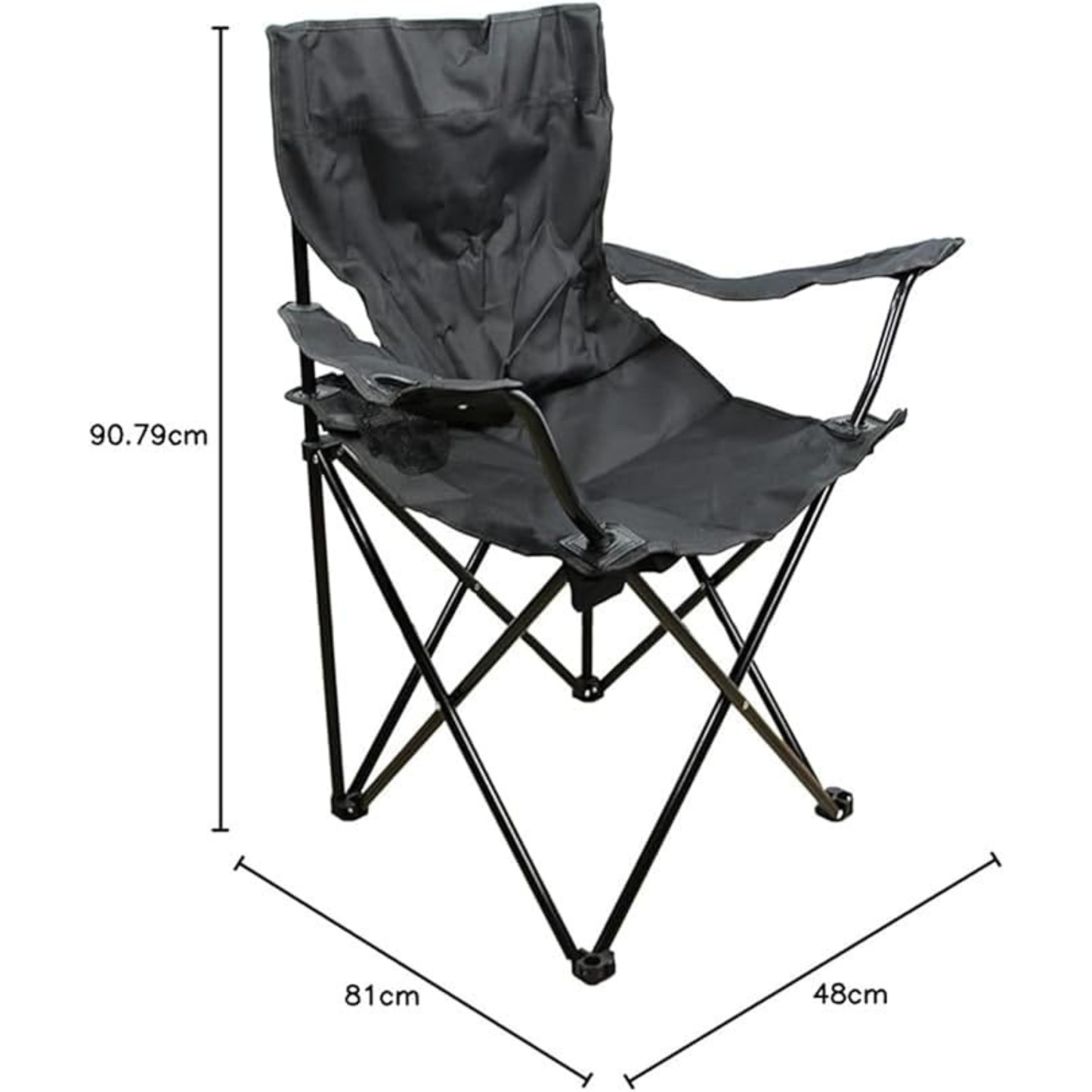 Black Outdoor Folding Camp Chair – Lightweight Portable Camping Chair with Carry Case for Backyard, Picnics & Travel