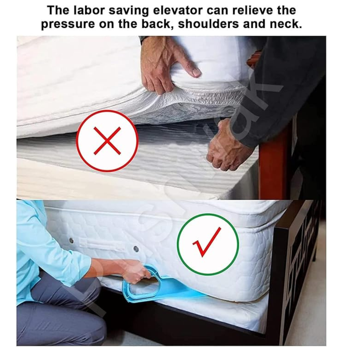 Mattress Lifter and Bedsheet Tucker Tool – Plastic Mattress Wedge Elevator for Easy Bed Making, Sheet Tucking, Mattress Lifting & Bedding Installation