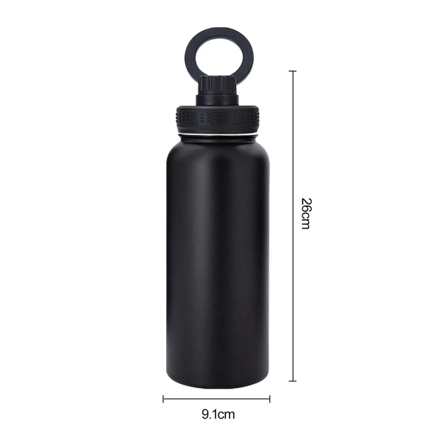 Travel-Friendly Magnetic Phone Holder Bottle – 1000ML Insulated Stainless Steel Water Bottle with Built-in Magnetic Phone Stand