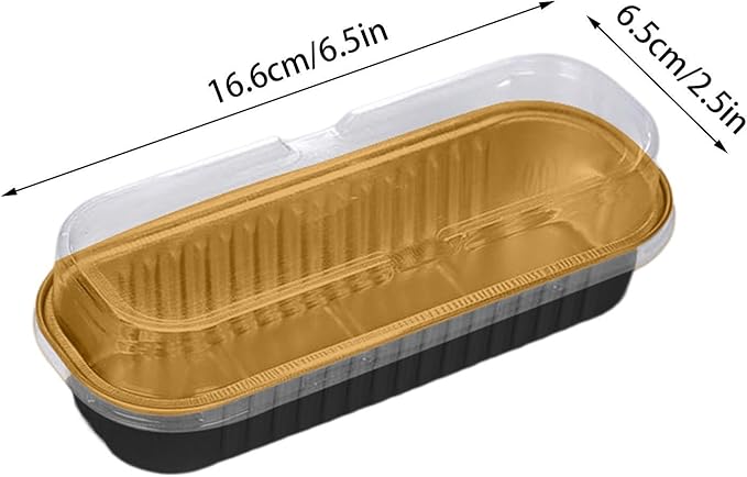 Mini Loaf and Cake Baking Pans – 20pcs Aluminum Foil Rectangle Pans with Lids, 200ml | Nonstick Mini Baking Cups for Brownies, Loaf Cakes, Muffins, Cheesecakes & Dessert Cups