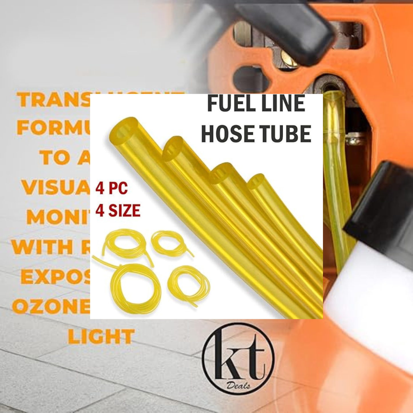 4 Sizes Petrol Fuel Gas Line Pipe Hose Tubing Set for String Trimmers, Chainsaws, Blowers, Lawn Mowers & 2-Cycle Small Engines