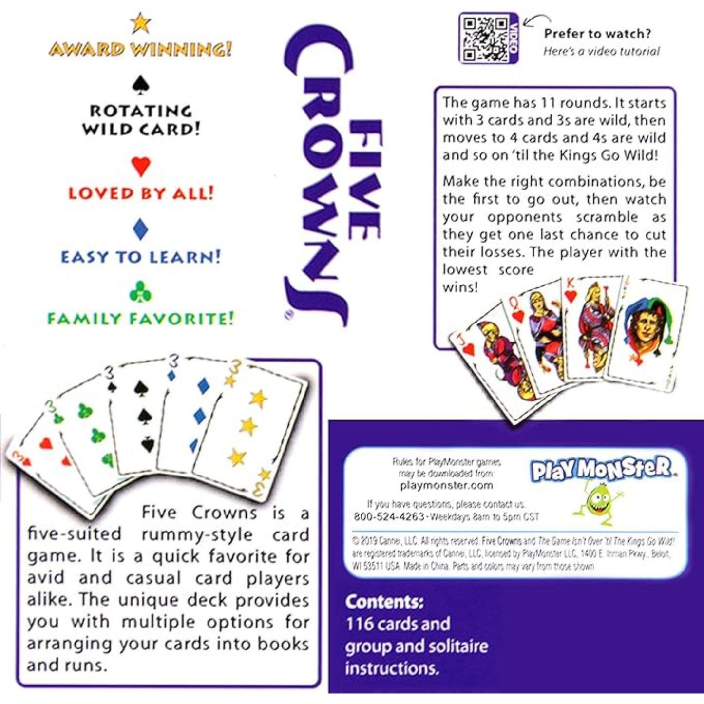 Five Crowns Card Game for Adults – Classic Rummy-Style Party Card Game for 1–7 Players