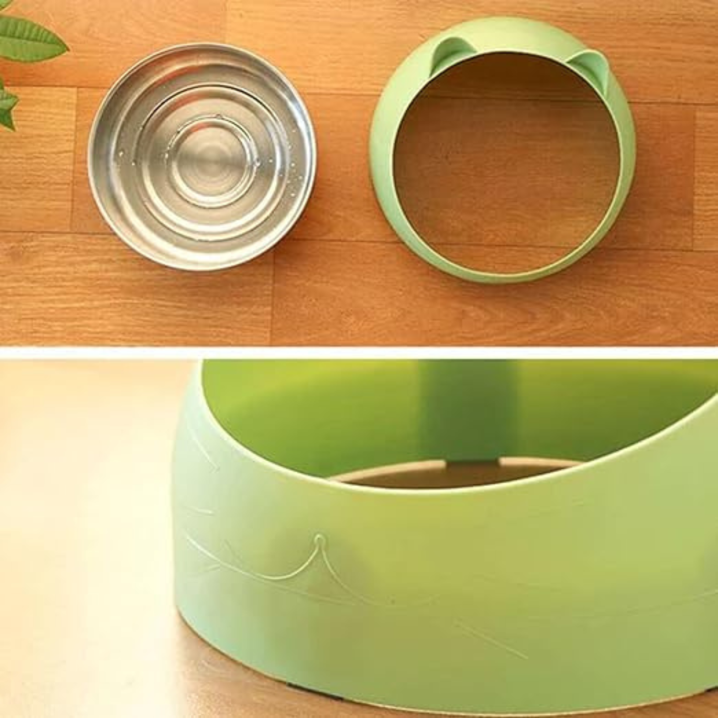 Raised Stainless Steel Pet Food and Water Bowl with Tilted Design & Non-Slip Base for Dogs and Cats